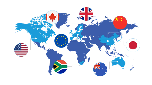 World Map with flags